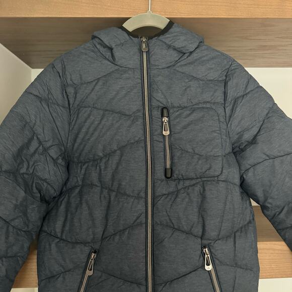 Noize Puffer Winter Jacket in a Heathered Navy - Picture 2 of 8